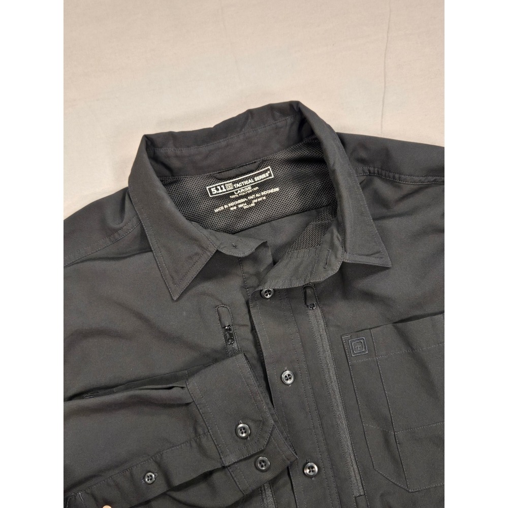 5.11 Tactical Series Mens Large Black Long Sleeve Button Down Utility Shirt